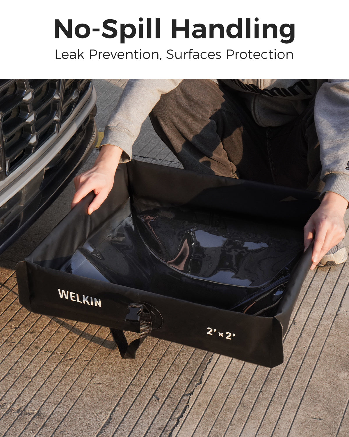 WELKIN A1401 no-spill handling spill tray for leak prevention and surface protection by your car
