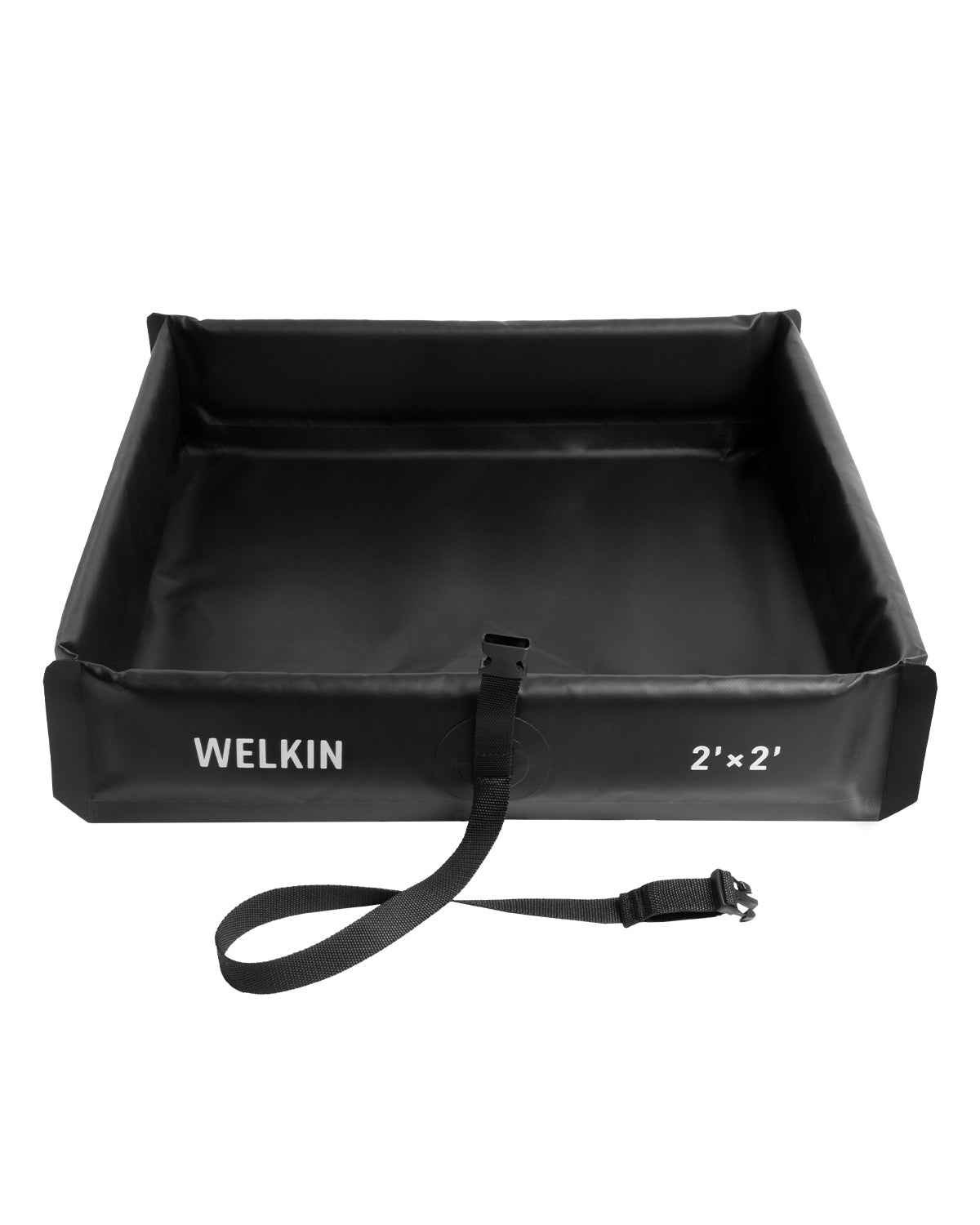 WELKIN A1401 2x2 ft spill containment berm on white background with strap and raised walls